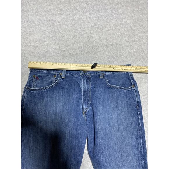 Polo Ralph Lauren Jeans Mens Tag 35x30 Actual 36x29.5 Blue Straight Designer - Picture 10 of 13